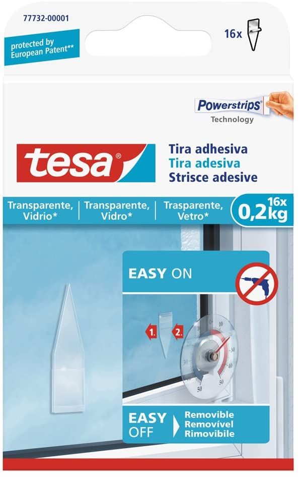 Tiras Adesivas Tesa 77732 Powerstrips Transparente até 0,2Kg