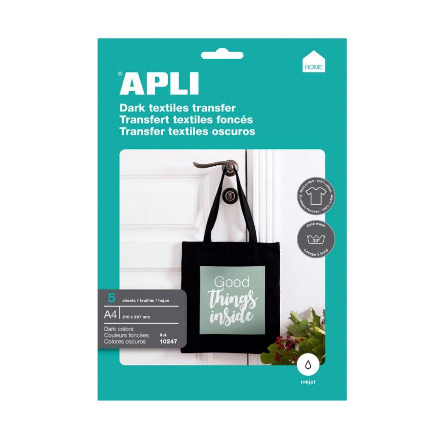 Papel Impressão Apli 10247 A4 5F Transfer T-Shirt Cor