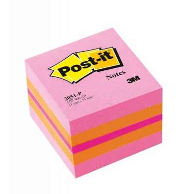 Bloco Notas Post-it 3M 2051P Rosa 51x51mm 400 Folhas