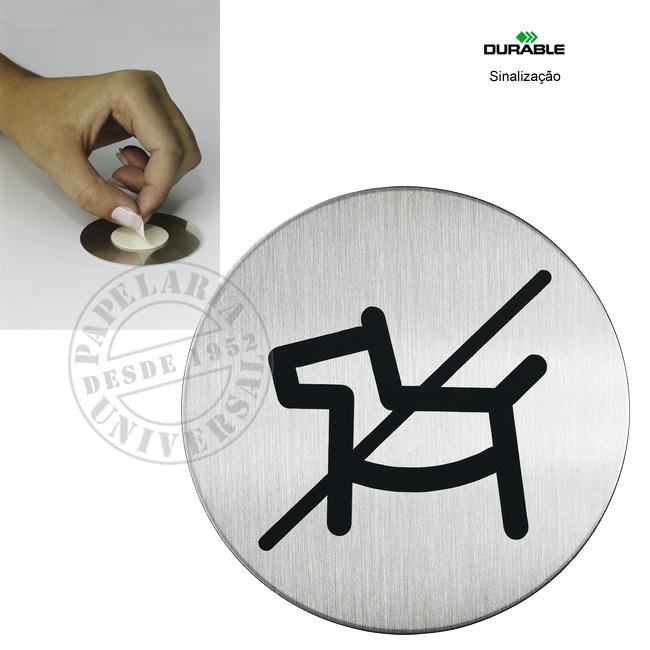 Placa Sinalização Durable 4918/23 Proibido Animais