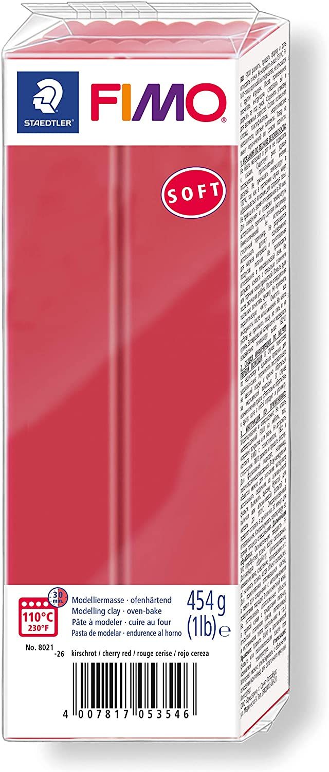 Massa Modelar Fimo SOFT 8021 -26 454g Vermelho Cereja