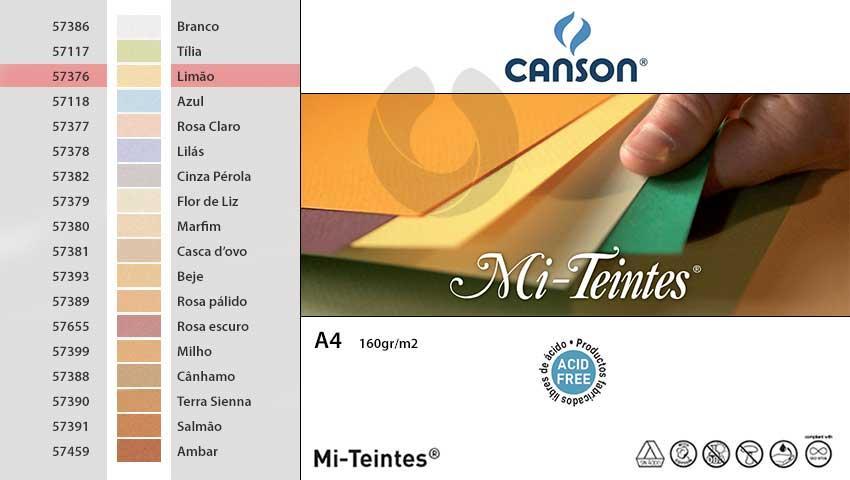 Canson Mi-Teintes Farbpapier 160g/m2 - 25 Blatt Gelb Für Künstler & Bastler