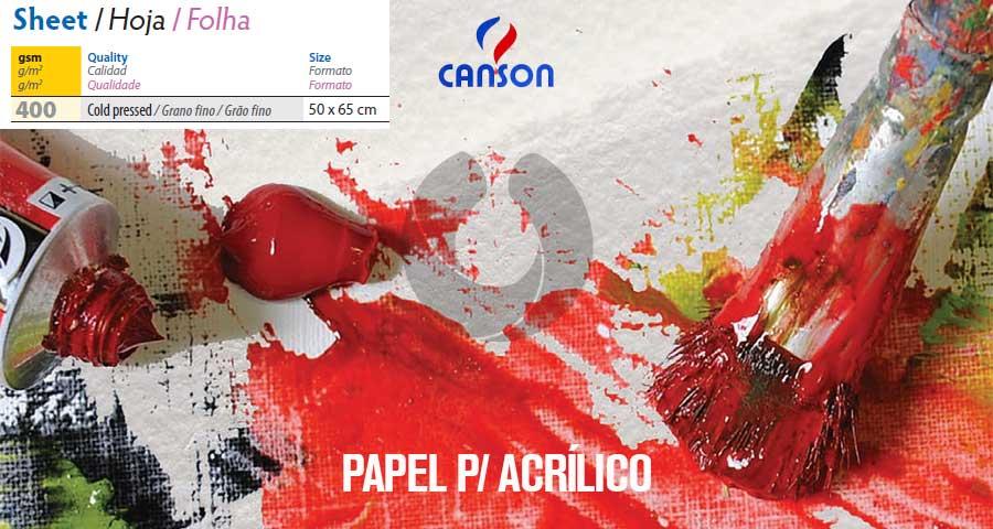 Papel Acrílico Canson 0801-504 50x65cm 400g