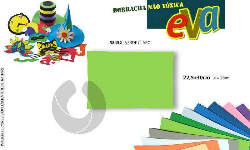 Borracha Eva A4 (22,5x30cm) 2mm (21) Verde Claro