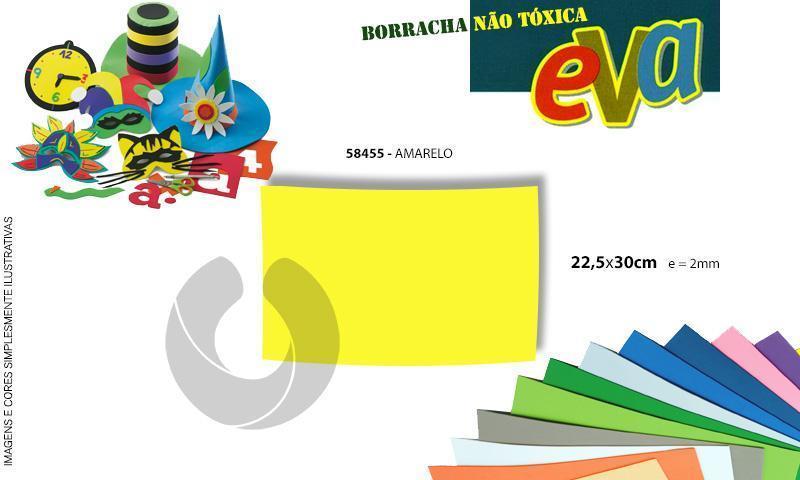 Borracha Eva A4 (22,5x30cm) 2mm (20) Amarelo