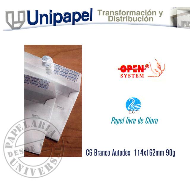 Envelope C6 Branco 114x162mm 28219 Autodex Cx.500