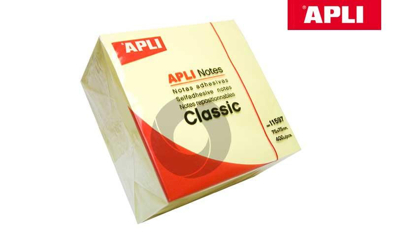 Bloco Notas Apli 75x75mm (11597) 400F Amarelo