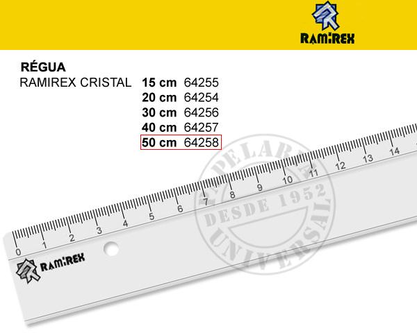 Régua Ramirex 50cm Cristal
