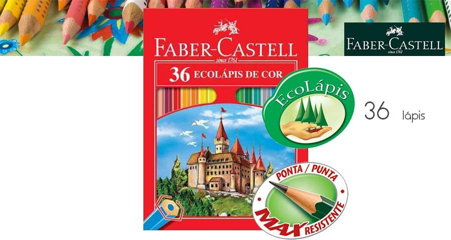 Lápis Cor Faber-Castell EcoLápis 120136 Cx.36 Compridos