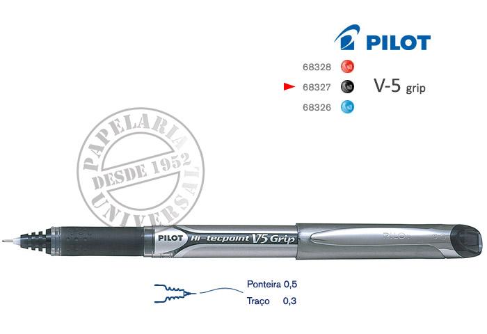 Marcador Pilot V5 GRIP Hi-Tecpoint Preto [Ref.: 68327]