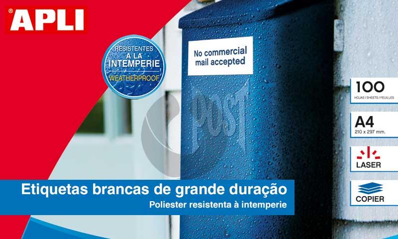 Película Impressão Apli 12121 A4 100F 210x297mm Branco Ades.