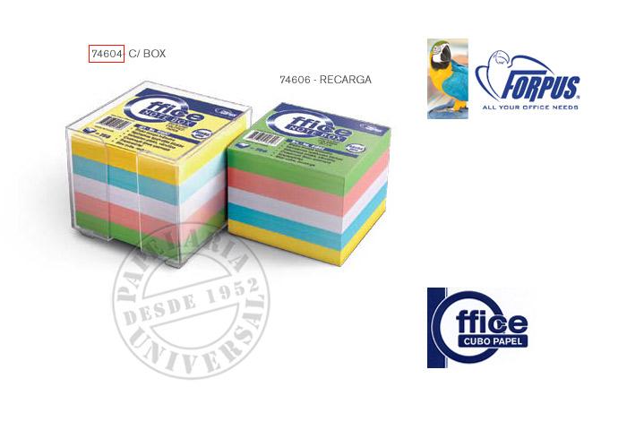 Cubo Papel Forpus 41702 90x90mm 800 Fls Cor Box Acrílico