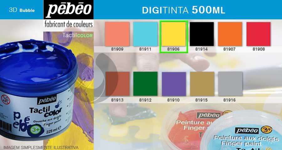 Digitinta Pebeo Tactilcolor 3D Bubble 635-522 500ml Amarelo