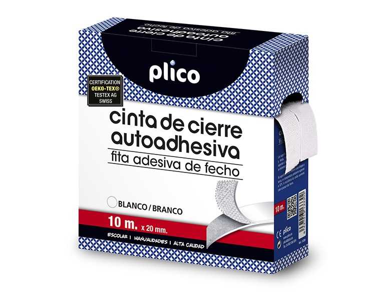 Fita Fixação Plico Velcro 20mmx10m Branco