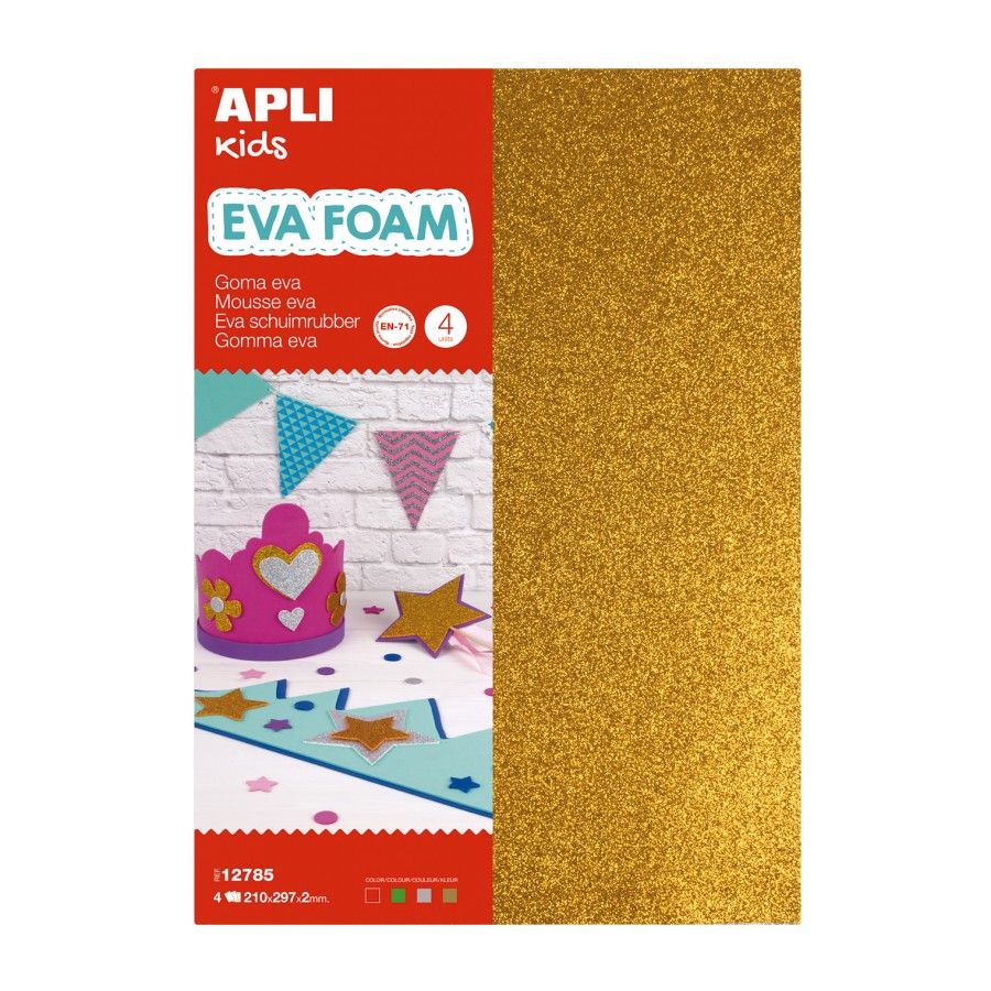 Borracha Eva Apli 12785 20x30cm Emb.4 Púrpurina Sortido