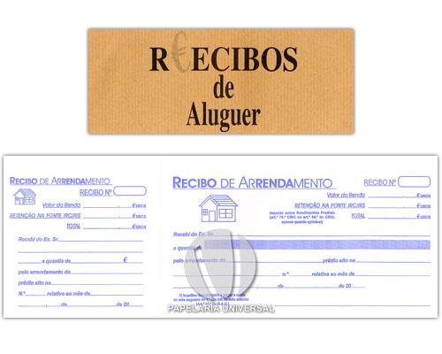 Bloco Impresso Recibos Renda de Casa 100F €uro