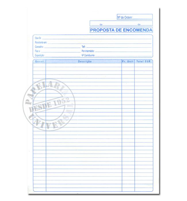 Bloco Impresso Notas Encomenda A4 (28928) 2x50F
