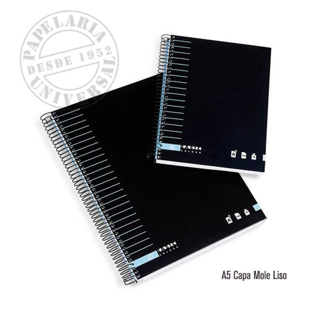 Caderno Espiral A5 Ambar Basic Azul Capa Mole 80F Liso