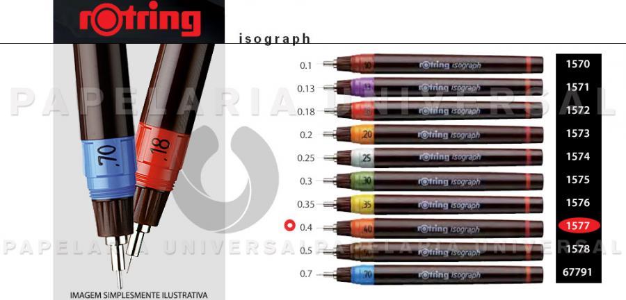 Caneta Desenho Rotring Isograph 0,40mm 1903491