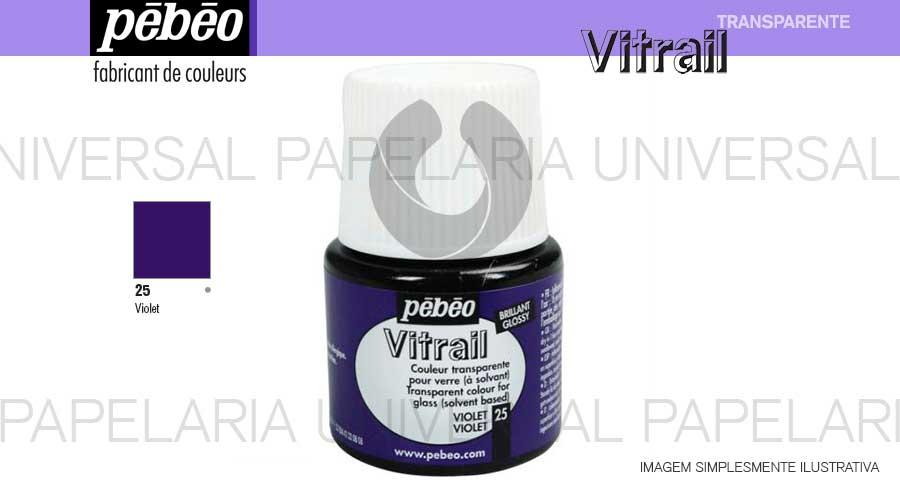 Tinta Pebeo Vitral 050-25 45ml Transparente Violeta