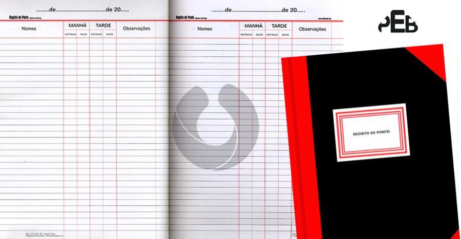 Livro Registo Ponto 224 100 Folhas
