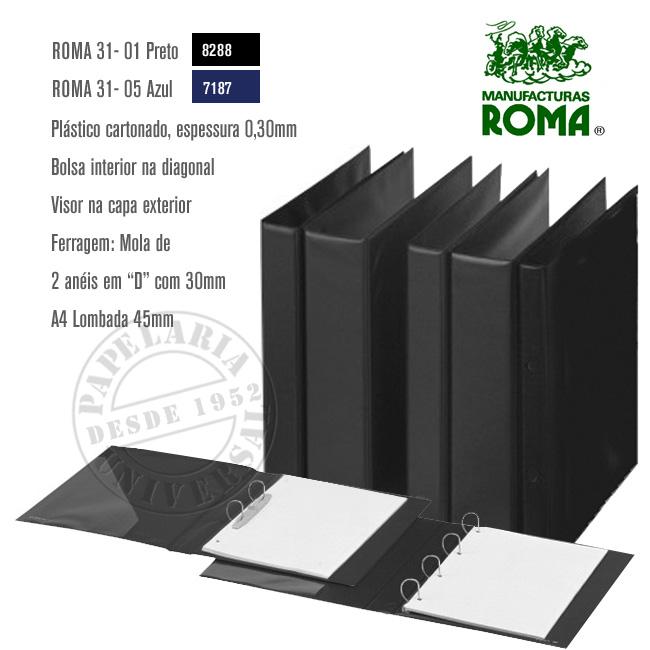 Dossier Roma  31-01 A4 Plástico 2x30mm Preto