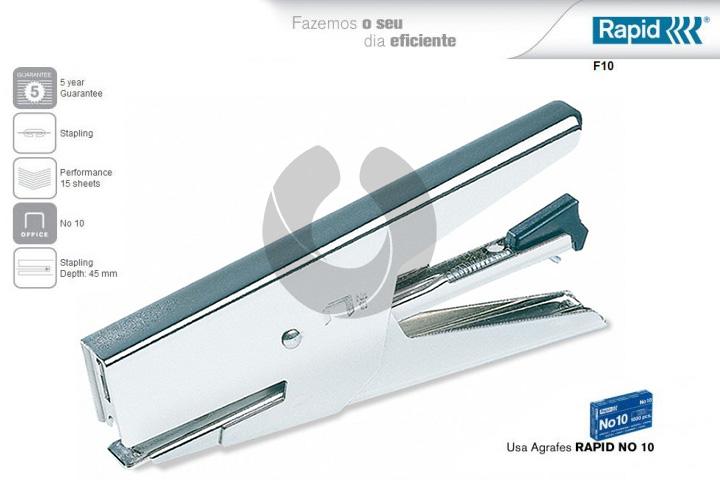 Alicate Grapadora Rapid Maxi - Incluye 200 Grapas SP19 - Carga Por La Parte Trasera - Cromado