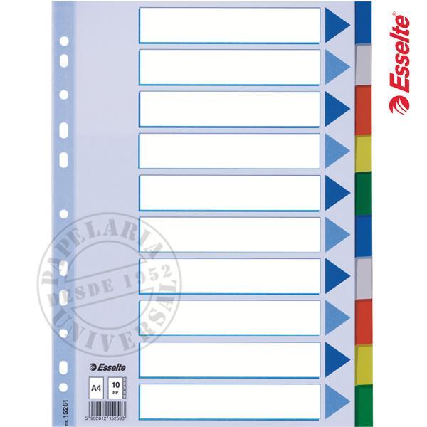 Separador Plástico Esselte A4 15261 com 10 Pestanas