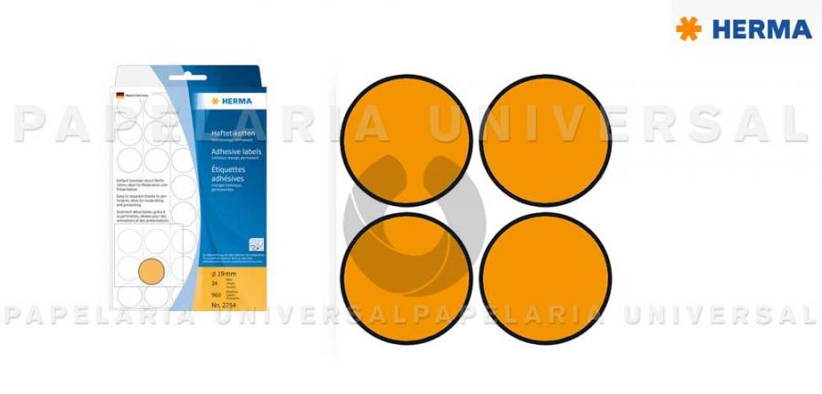 Etiqueta Herma 2254 19mm Laranja Fluorescente