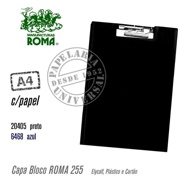 Capa Bloco Roma A4 255-01 Preto