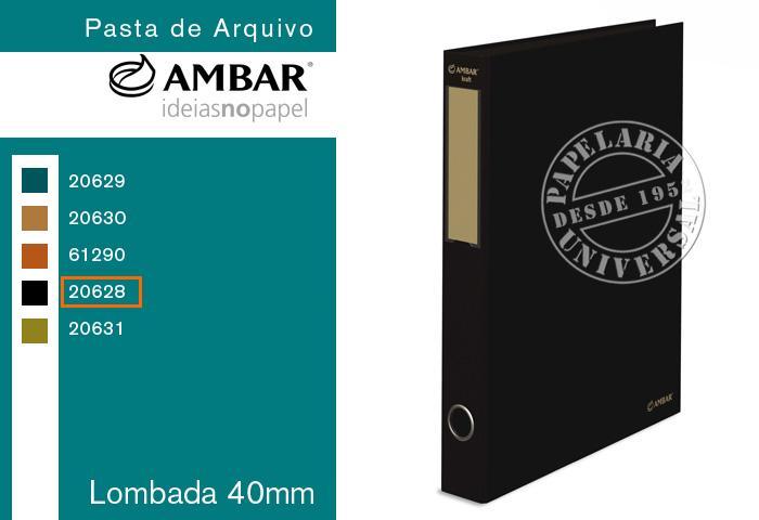 Pasta Arquivo Ambar 160 Kraft 40mm Din Preto