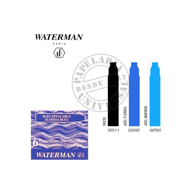 Cartuchos Tinta Waterman 52012 Mini Cx.6 Azul Flórida