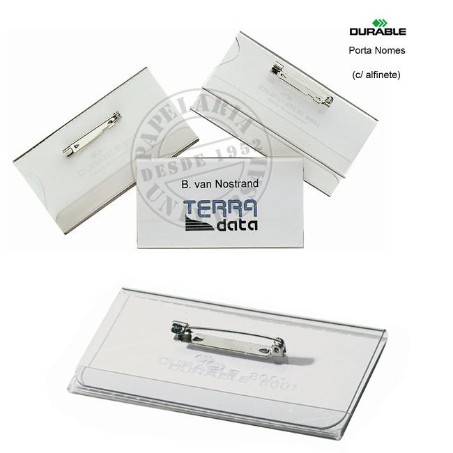 Porta Nomes Durable 8001-19 40x75mm com Alfinete