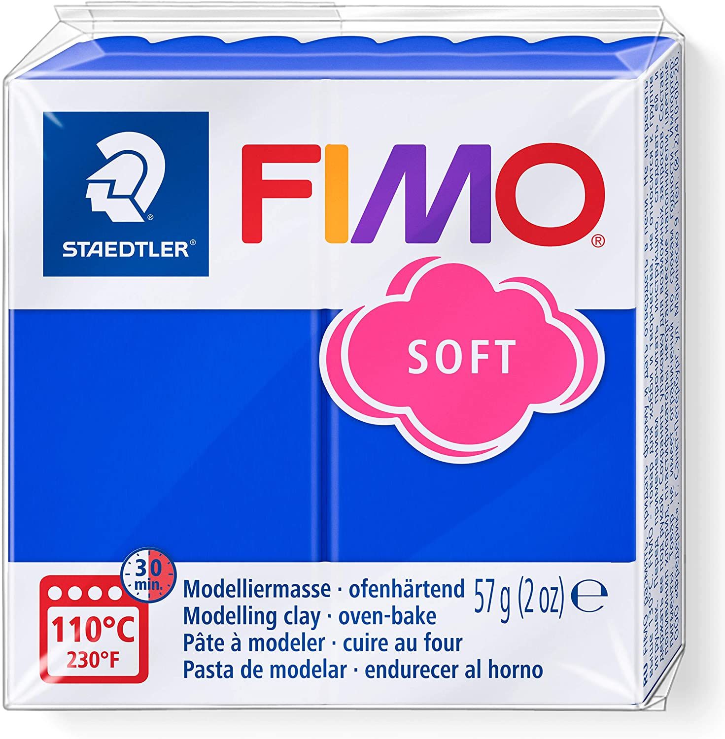 Massa Modelar Fimo SOFT 8020 -33 56g Azul Brilhante