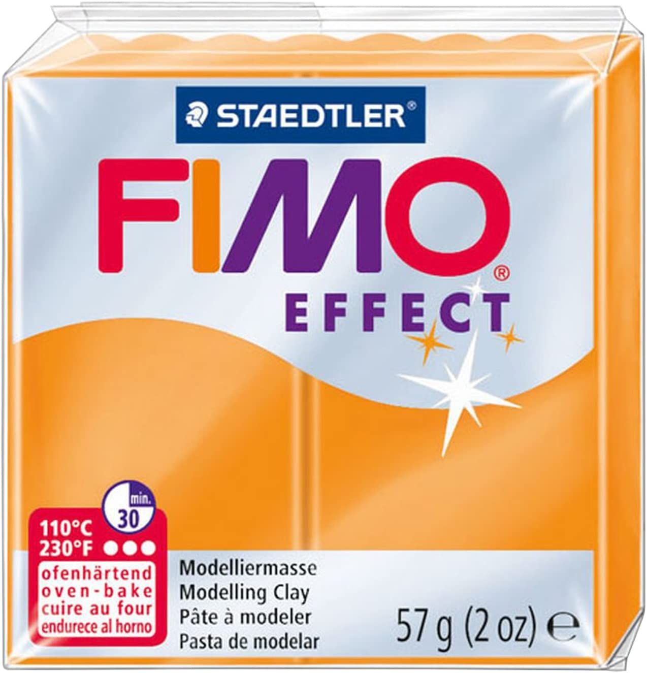 Massa Modelar Fimo Effect 8020 -404 56g Laranja Translucido