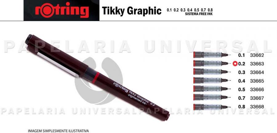 Marcador Rotring Tikky Graphic (1904752) 0,2mm Preto