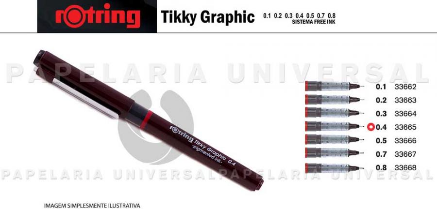 Marcador Rotring Tikky Graphic (1904754) 0,4mm Preto