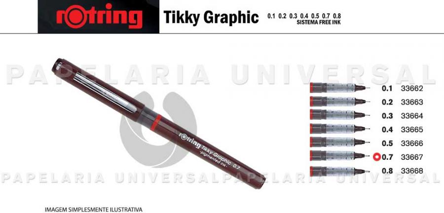 Marcador Rotring Tikky Graphic (1904757) 0,7mm Preto