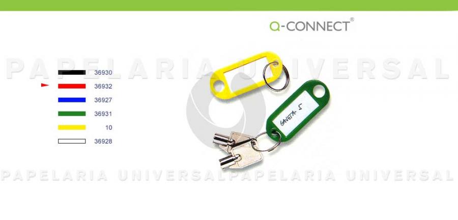 Porta Etiquetas Q-Connect KF02691 p/ Chaves Plástico Vermelh