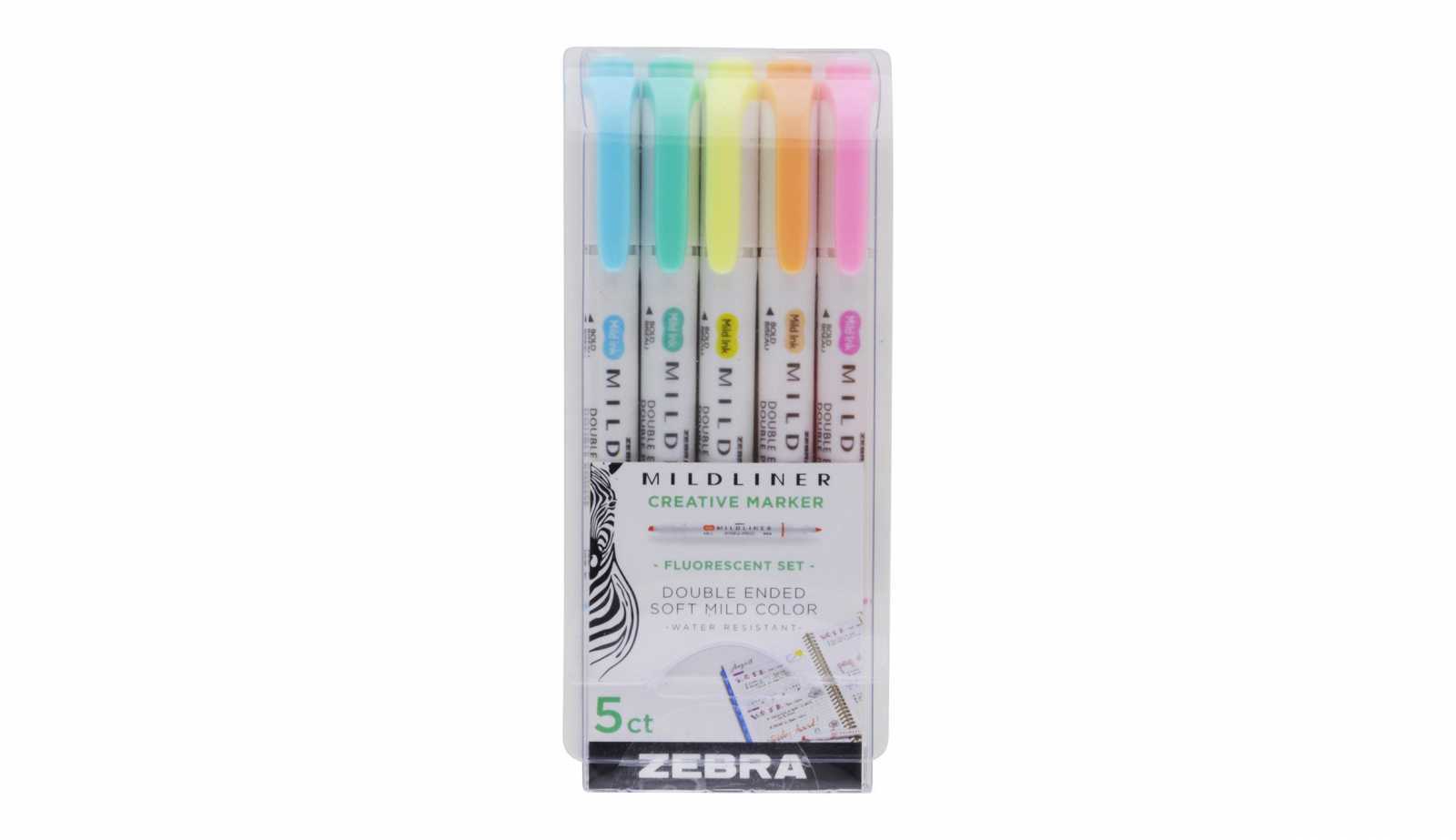 Marcador Zebra Mildliner Fluor. Pastel 108401 Ponta Dup. BL.