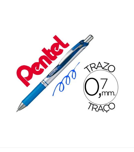Caneta Roller Pentel Energel Retrátil BL77-C (0,7mm) Azul