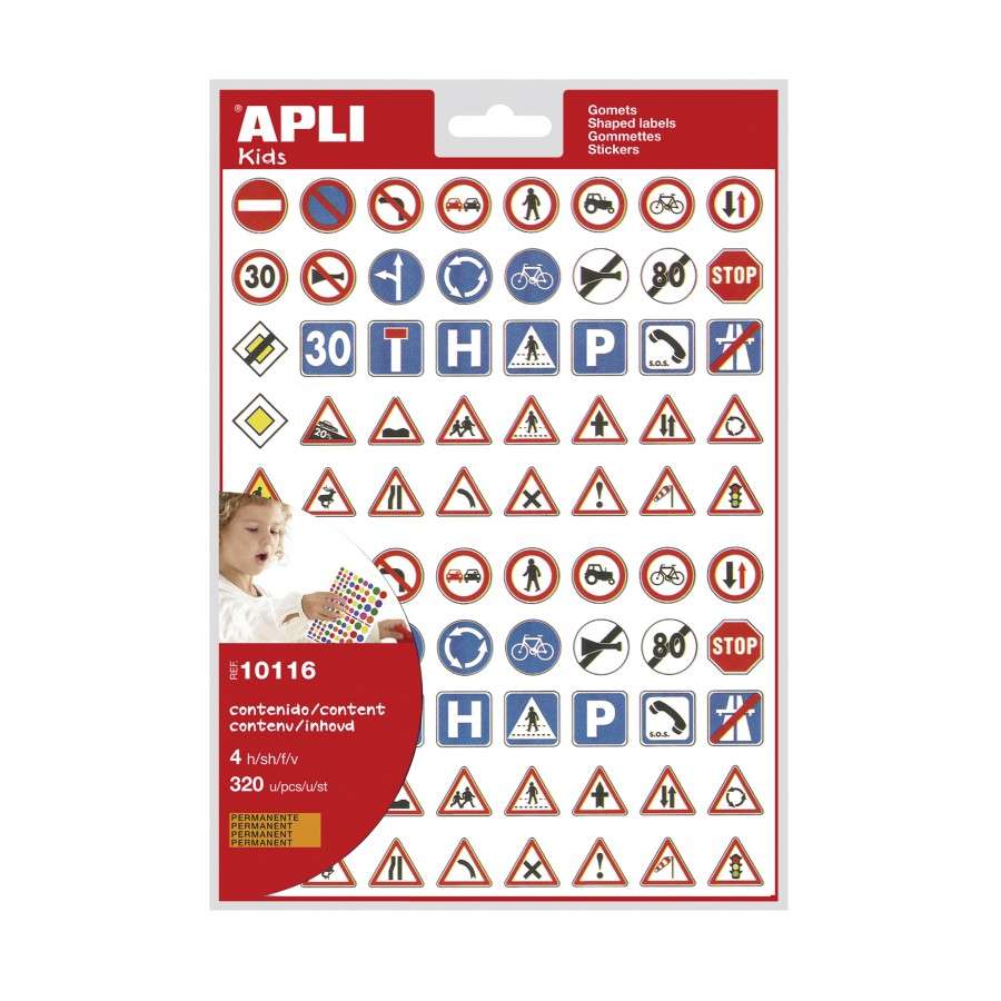 Stickers Adesivos Apli 10116 Sinais Trânsito 12f