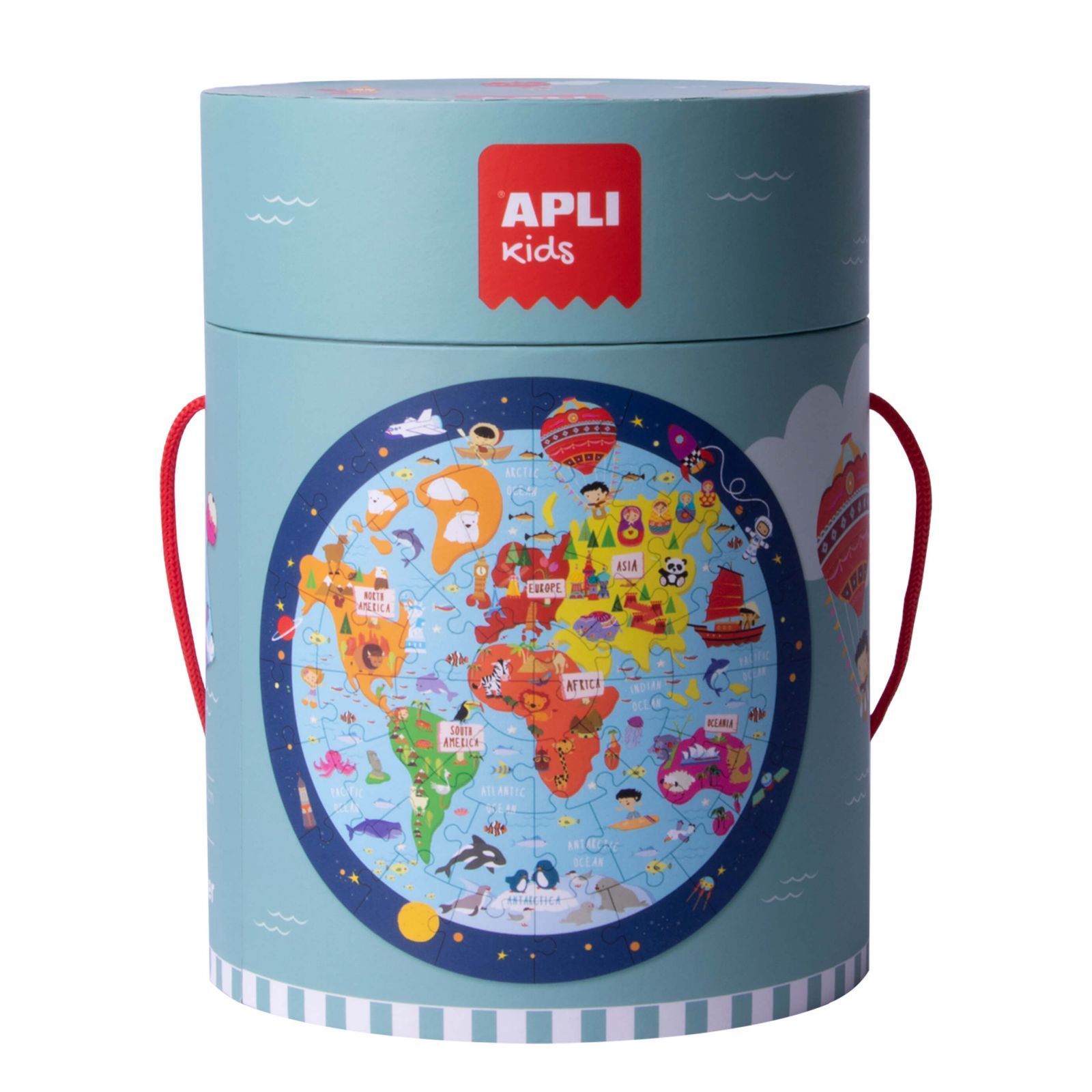 Puzzle Apli  Kids 18201 Circular Mapa do Mundo 48Peças