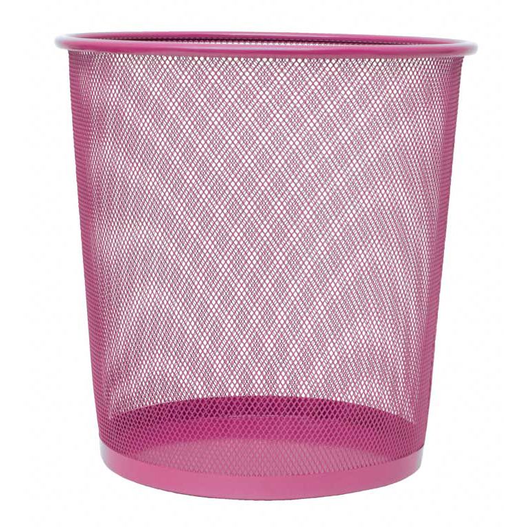 Cesto Papéis Plus 40648 Metálico Rede Rosa