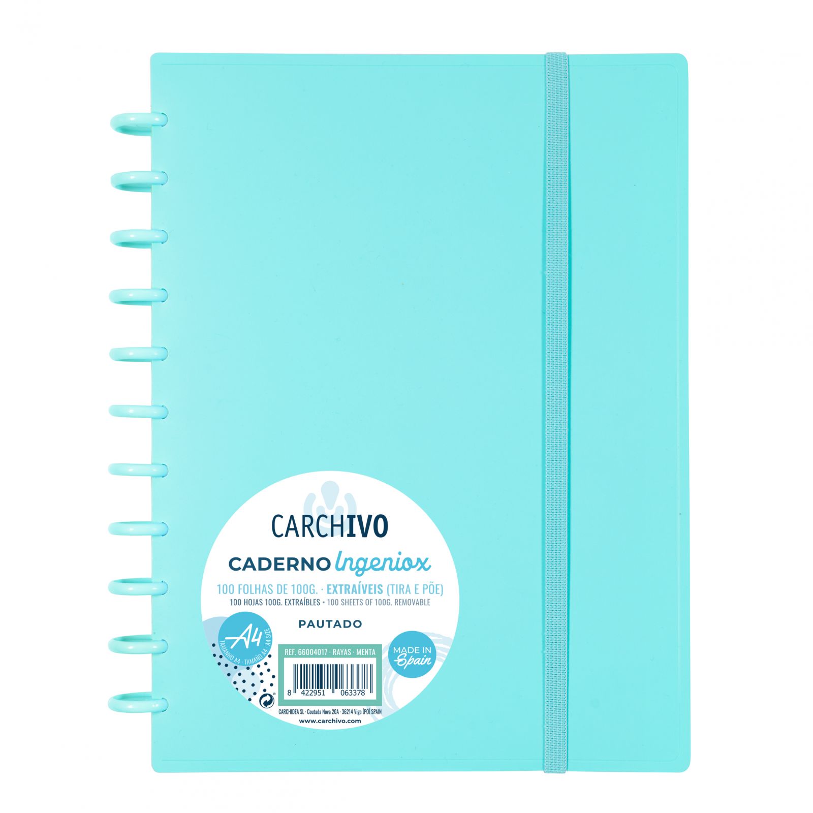 Caderno A4 Carchivo Ingeniox 66024117 Menta Q