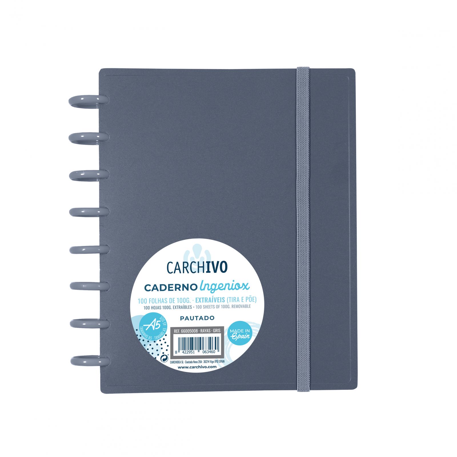 Caderno A5 Carchivo Ingeniox 66005108 Preto Q