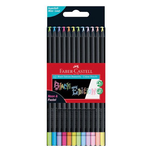 Lápis Cor Faber-Castell 116410 BlackEdition Pastel+Neon Cx12