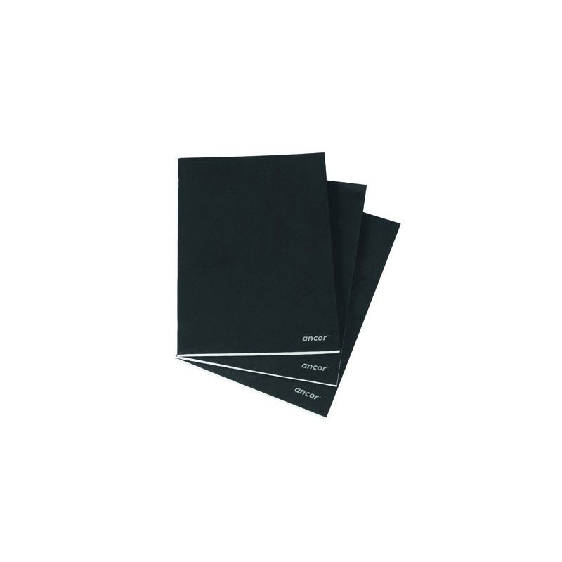 Caderno Agrafado A5 Ancor Capa Preta 80F Pautado