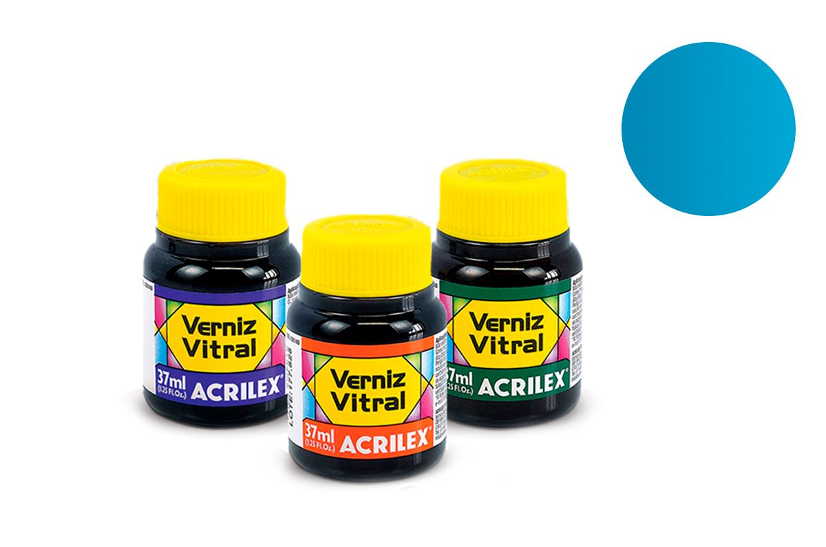Tinta Acrilex Vitral 8140501 37ml Azul Turquesa