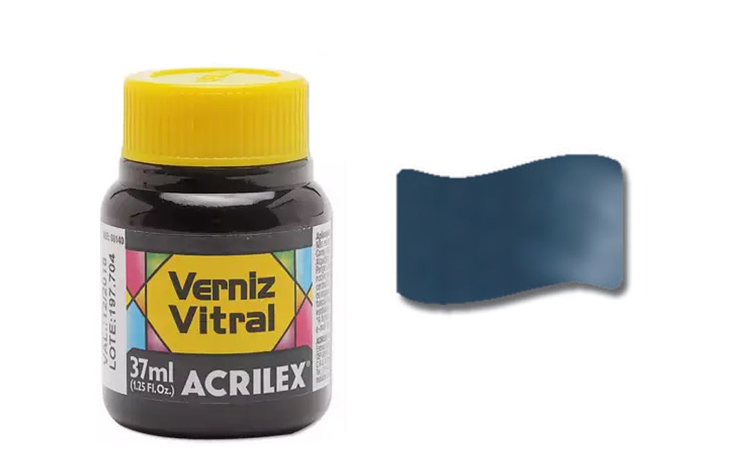 Tinta Acrilex Vitral 8140574 37ml Cinza Lunar